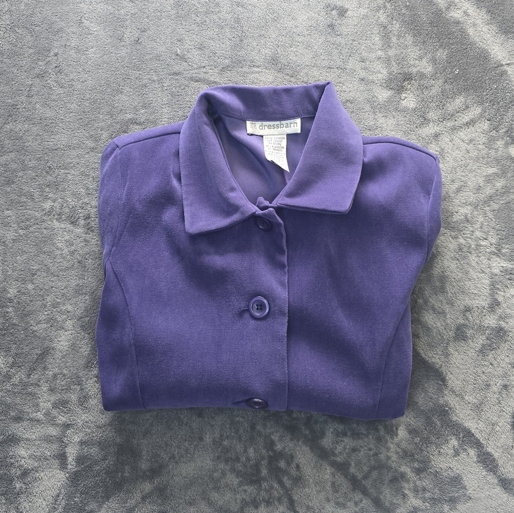 Dress Barn Faux Suede Purple Blazer Size Small